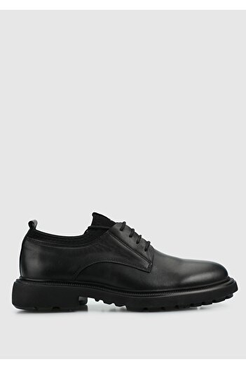 Provoq Black Leather Men's Shoes