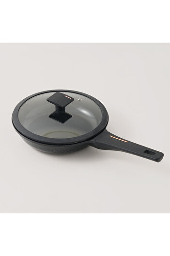 Alberto aluminum frying pan with lid 1.2l, black