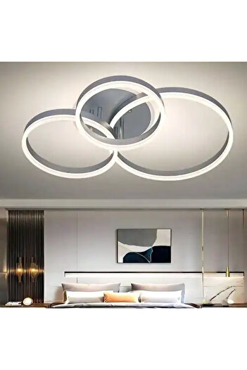 LED CONCEPT Smart LED chandelier with remote control and three types of light, round, 160W, dimmable, 58x48x9cm