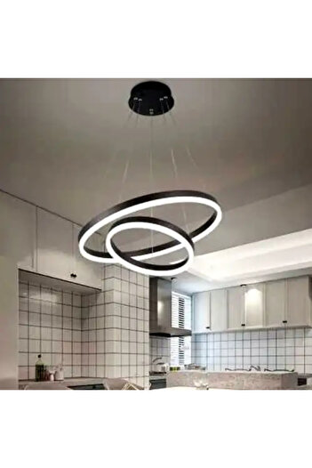 LED CONCEPT Smart LED chandelier with remote control and three types of light, round, 43W, dimmable, 50x50x100cm