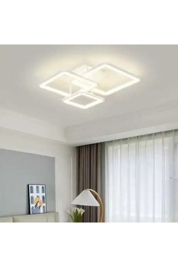 LED CONCEPT LED chandelier with three types of light, remote control, adjustable intensity, 88W, 46x46x17cm