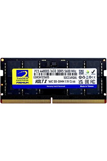 TwinMOS Laptop RAM 5600MHz DDR5 SO-DIMM VOLTX, 16GB Capacity