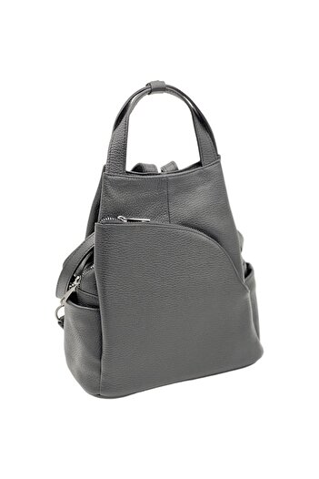 OEM Women's Backpack Black, Elegant Soft Leather, Made in Italy, 17x23x11 cm, Design 2025