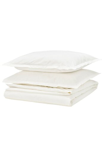 IKEA HAMPFLOCKEL Duvet cover and 2 pillowcases, white, 240 x 220/50 x 80 cm