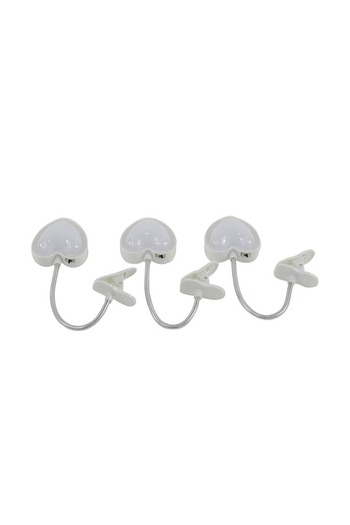 Lawazim Mini Clip LED Light - 3 Piece Heart Shape Flexible Neck Desk Reading Lamp with Strong Clamp