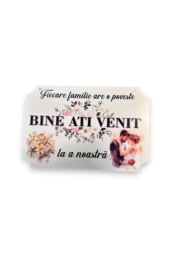 OEM Welcome to our story plaque, 30x20cm, MDF