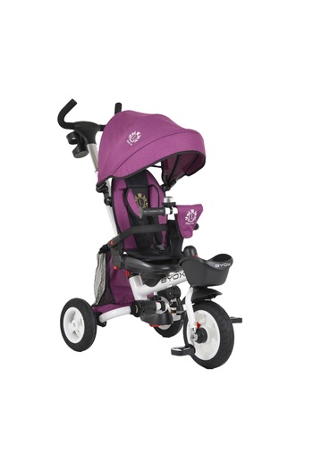 byox Foldable tricycle with rubber wheels, reversible seat and steering handle Flexy Lux Trike