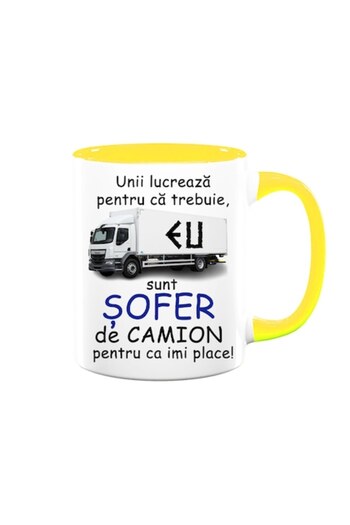 OEM Personalized mug with message: 'Some work because they have to, I am a truck driver because I like i
