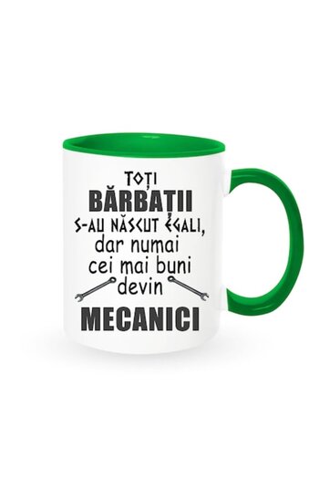 OEM Personalized mug with message: "All men are born equal, but only the best become mechanics", Betapri
