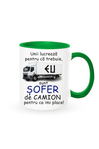 OEM Customized Mug with message: 'Some work because they have to, I am a truck driver because I love it'
