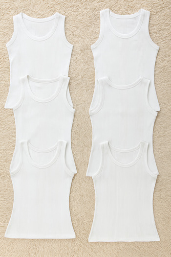 White Velvet Women's Cotton Lycra Combed Cotton Camisole 6-Piece Undershirt Q6K0K1T5Ka