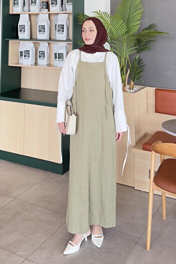 lamelif Gabardine Hijab Gilet Green