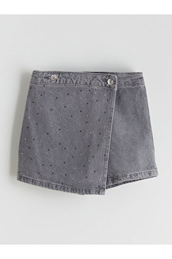 LC Waikiki Stoned Girl's Jean Shorts Skirt