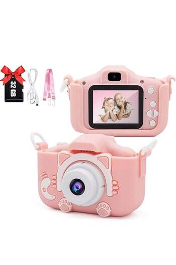 Toybox Mini Camera Kids Cute Camera Digital Camera 1080P Video Camera - Pink