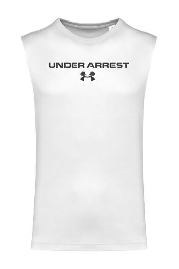 4desire.ro Men's sleeveless T-shirt, undershirt type, text Under Arrest, 100% cotton, breathable