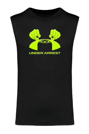 4desire.ro Men's sleeveless T-shirt, Under Arrest neon, 100% cotton, breathable