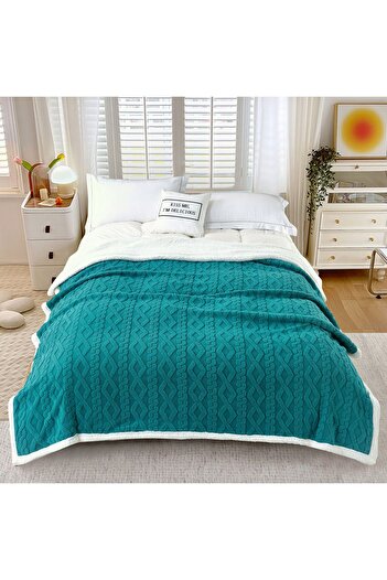 Kotonia Home Soft Cocolino two-layer duvet cover 200x230 cm and pillowcases 60x60cm, 100% microfiber, aquamarine