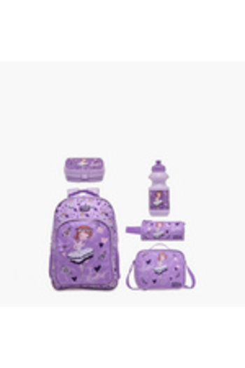 MAST 16-Inch Wheeled Backpack with Ballet Prints - 5 Pieces