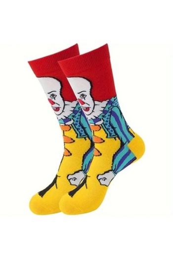 OEM Men's Socks with Fun Graphic Pattern, Casual, Odor-Resistant, 90% Polyester 10% Spandex, Spring and
