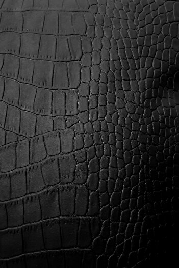 decofav Matte Black Faux Crocodile Leather Throw Pillow Cover - 43X43Cm