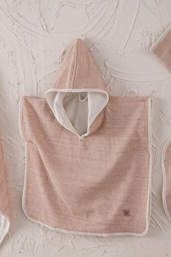 Ecocotton Hasna Terra 2-5 Years 100% Organic Cotton Linen 4-Piece Baby Poncho Set