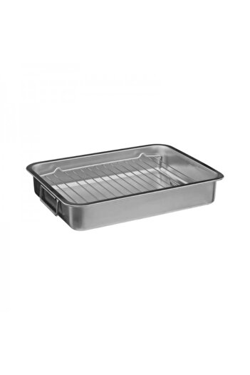 FİVE Stainless steel oven tray with removable grill, Grill, 40x30x7 cm