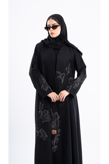 Hasnaa Abaya Soraya Abaya with Rose Embroidery