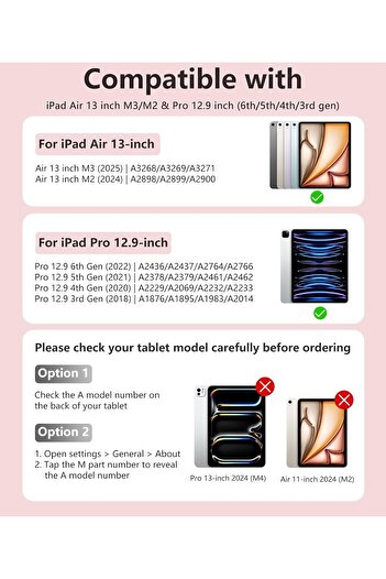 HYX Cover for iPad Air 13 inch & Pro 12.9 Case with Keyboard - Multi-Touch Trackpad, Pink