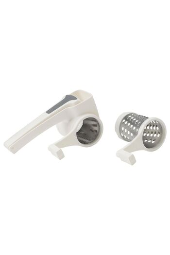 Hümasel Grater, White Color 17 cm 2-Piece Rotary Grater Attachment Stainless Steel