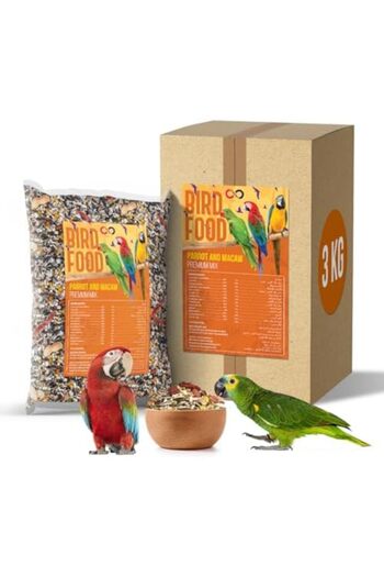 NEXIFY Brandsfinity 3kgs Premium Bird Feed for Parrots – Sunflower Seeds, Peanuts, Dried Fruits & Pellets