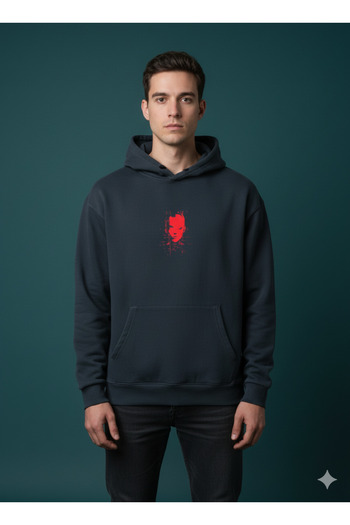 By Caspita Fashion Lenithra Evangelion Back Printed Unisex Oversize Smoked Hoodie