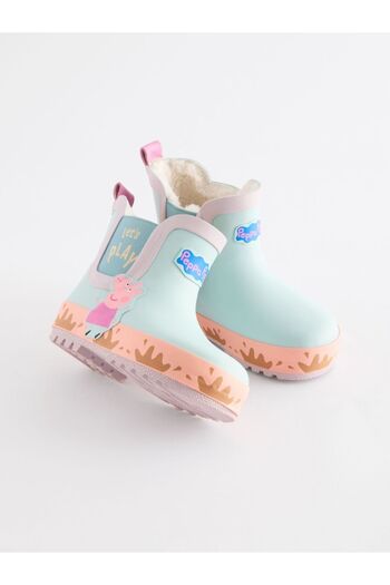 Next Baby Pink Blue Peppa Pig Patterned Boots / Rain Boots