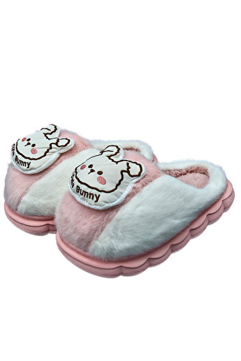 FOTOFUN Fluffy and Warm Slippers for Children - CuteBear Model, Pink, 30-31