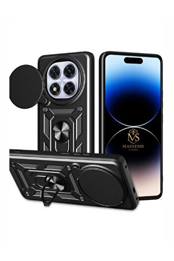 Massemr Xiaomi Redmi Note 14 Pro Plus Tank Case Premium Armored Silicone Magnetic Ring Shock Absorbing Cover