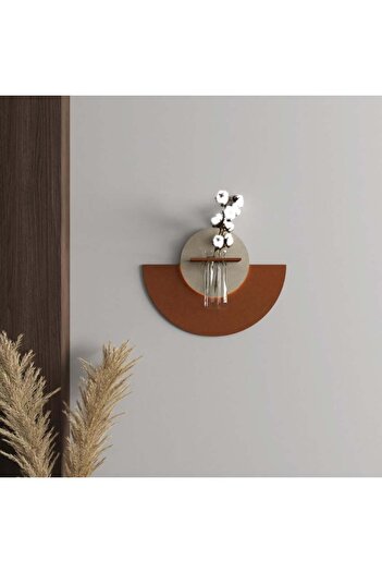 SND Wooden Illuminated Wall Shelf with Vase