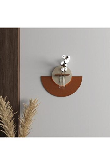 SND Wooden Illuminated Wall Shelf with Vase