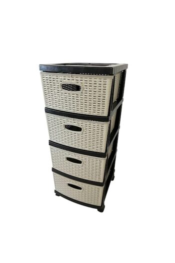 İmren Storage Cabinet Collection, 4 drawers, grey and black, 35x40x90 cm
