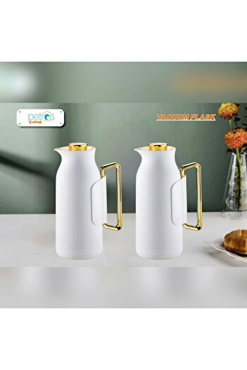 PETROS Petrus 1+1L Tea and Coffee Thermos Set with Golden Handle