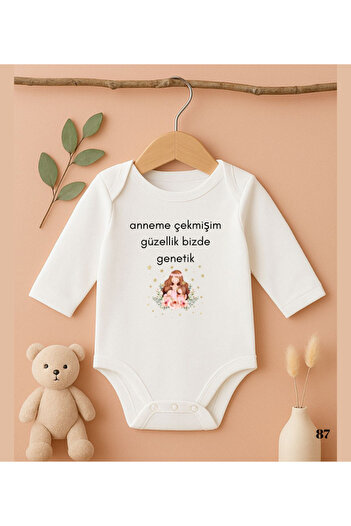 MODAT I'M Beautiful to My Mom, Genetic Printed Baby Bodysuit