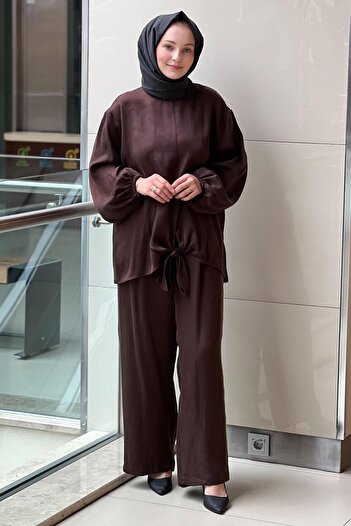 Ghisa Bow-Tie Tunic Loose Pants Set