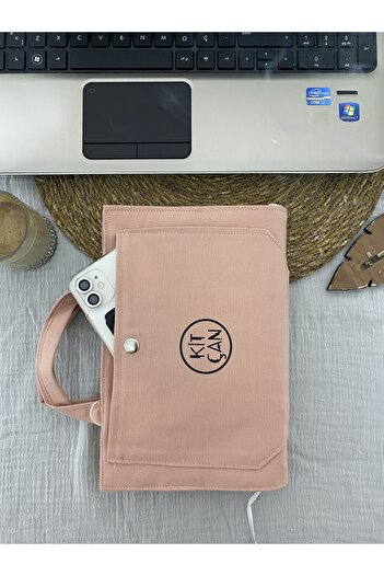 DUTTDİKİM Kitçan Flower Patterned Book Bag 17X24 cm |   Water Repellent Fabric, Dtf Printed, Handmade