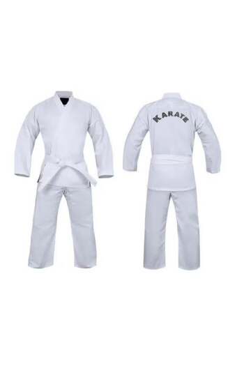 Generic Karate 3-Piece Uniform High Quality Cotton White Size 3(160)