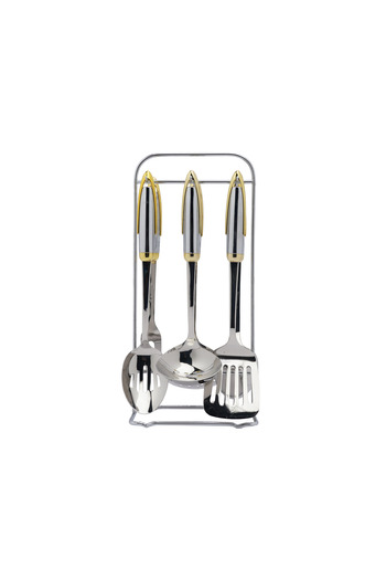Generic Ben Shihon Stainless Steel Cooking Spoon Set with Plastic Handle