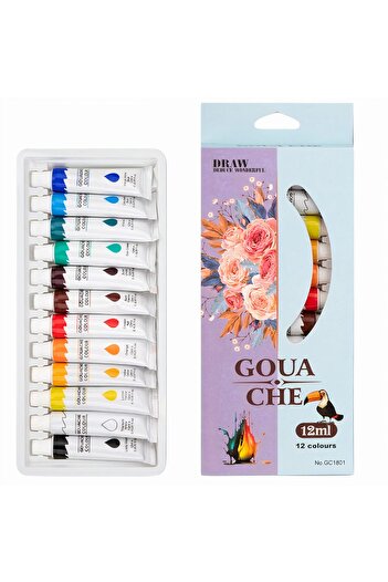 JML Tempera Watercolors Gouache 12ml Tube 12/set, Various Colors