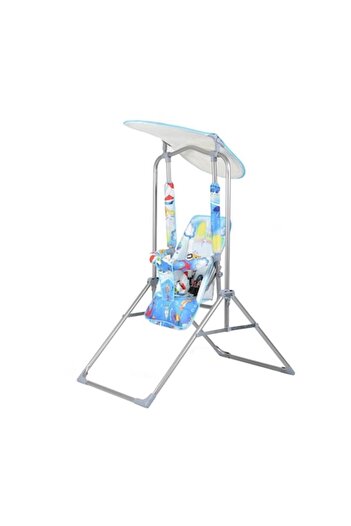 NOVOKIDS Jungle Garden Swing - Metal Frame, Adjustable Seat, 12kg Max, Blue
