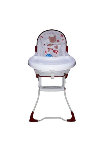 Baby Care ™ CH High Chair, Foldable, Safety Belt, Comfortable Seat, Detachable Tray, Bear Model, Re