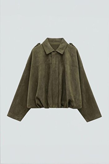 BELİZMOD New Season Oversize Suede Look Bomber Jacket