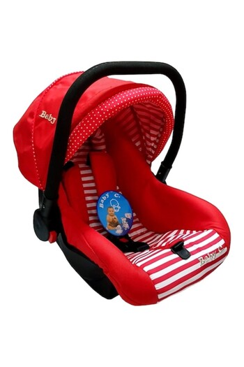Baby Care ™ PRO Infant Car Seat, Adjustable Handle, R-129 i-Size Approval, Red with Stripes