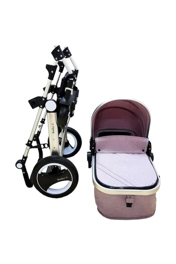Baby Care 2 in 1 PRO S535 Stroller, Aluminum Frame, Reversible Bassinet, Adjustable Backrest, Gray