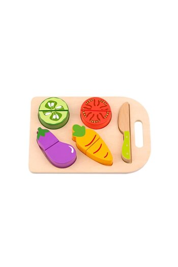 NOVOKIDS NOVOKIDS™ Wooden Vegetable Cutter 3D solid wood puzzle, 10 pieces